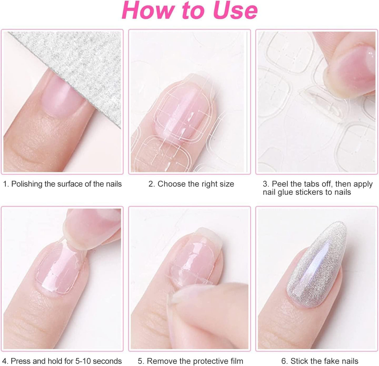 HUDA GIRL 1200 Double-Sided Nail Glue Tabs, Nail Glue & Nail Stickers for Nail Art, Super Sticky Nails Stickers, Perfect Nail Glue for Press On Nails Strong Hold Easy Application for Long-Lasting Wear