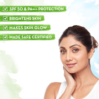 Mamaearth Vitamin C Daily Glow Sunscreen with Vitamin C & Turmeric | For Sun Protection, Tan Protection & Glow | SPF 50 & PA++++ Protection | No White Cast | Lightweight & Non-Sticky | Brightens Skin | For All Skin Types | 50 g x 2