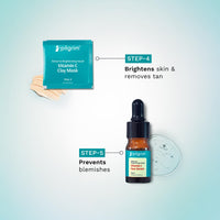 Pilgrim Vitamin C Detan & Brightening Facial Kit with Australian Kakadu Plum | Reduces Tan, Smoothens & Brightens Skin | Facial kit for glowing skin with Vitamin C Serum 5ml | All Skin Types |