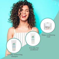 True Frog Everyday Moisturizing Shampoo (150 ml), Everyday Nourishing Hair Conditioner (150 ml) & Deep Conditioning and Hydrating Hair Mask (200 g) To Repair Dry and Damaged Hair - Combo Pack of 3
