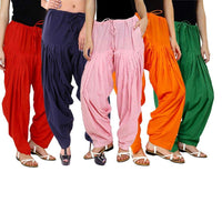 Pistaa's  Women's  Regular Fit Patiala Bottom (Multicolor, Free Size, Pack of 5)