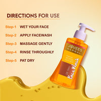 Jovees Herbal Detan Facewash For Glowing and Clear Skin With Liquorice & bearberry Ext. | Gentle Cleanser For Brighten, Even Tone and Hydrates Skin | Suitable for All Skin Types - 300ml