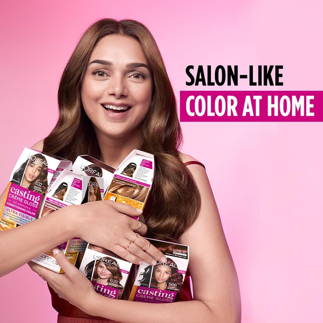 L'Oreal Paris Casting Creme Gloss Hair Color - 500 Medium Brown (87.5g+72ml) + Total Repair 5 Shampoo 82.5ml
