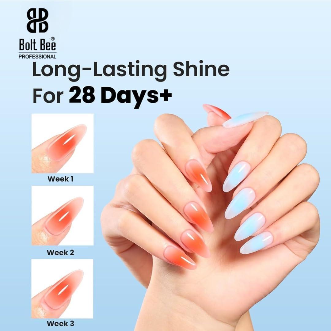 Bolt Bee No Wipe Base Coat,15ml for Gel Nail Polish Soak Off LED Nail Lamp Gel Base Coat Upgraded Formula Long-Lasting DIY Home and Nail Salon