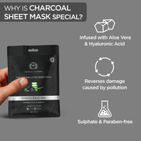 The Man Company Charcoal Face Sheet Mask - 25 ml (Pack of 3) | Anti-Pollution,Unclog pores