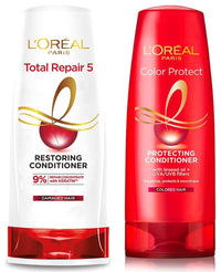 L'Oréal Paris Conditioner For Colour-treated Hair, Colour Protect, 192.5ml & L'Oreal Paris Conditioner, For Damaged and Weak Hair, 192.5ml