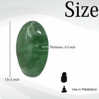 Green Fluorite Palm Stone - Pocket Massage Worry Stone for Natural Body Chakra Balancing, Reiki Healing and Crystal Grid Green Fluorite