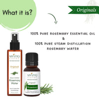 Mystiq Living Rosemary Essential Oil for Hair, Rosemary Water- Combo (100 ML + 15 ML) | Hair Spray for Regrowth | 100% Pure & Natural