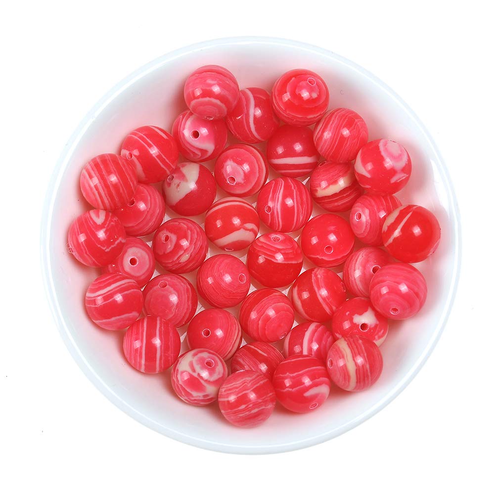 Natural Stone Beads 8mm Watermelon Gemstone Round Loose Beads Crystal Energy Stone Healing Power for Jewelry Making DIY,1 Strand 15" Watermelon Stone