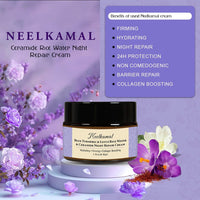 Herbs & Greens Blue Turmeric & Lotus Rice Water Ceramide Night Repair Moisturizer Cream | Hydrating, Firming, Collagan Boosting | Skin Barrier Face Cream For Woman & Men | All Skin Types | 50gm