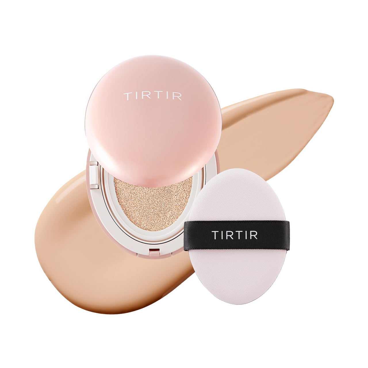TIRTIR Mask All-Cover Cushion Foundation Full coverage | Skin fit, Satin Glow Finish | Korean Cushion Foundation #17C PORCELAIN | 4.5g