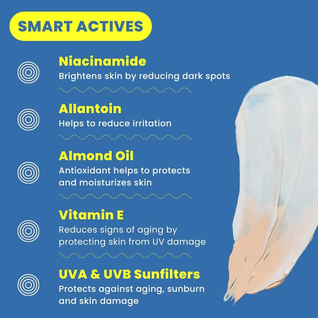 Peach and Musk Defense Me Shadefit Sunscreen, SPF 50 PA++++ UVA Broad Spectrum & UVB Protection, No White Cast, Water Resistant, Lightweight Non Sticky, Tinted Sunscreen For All Skin Types - 30gm