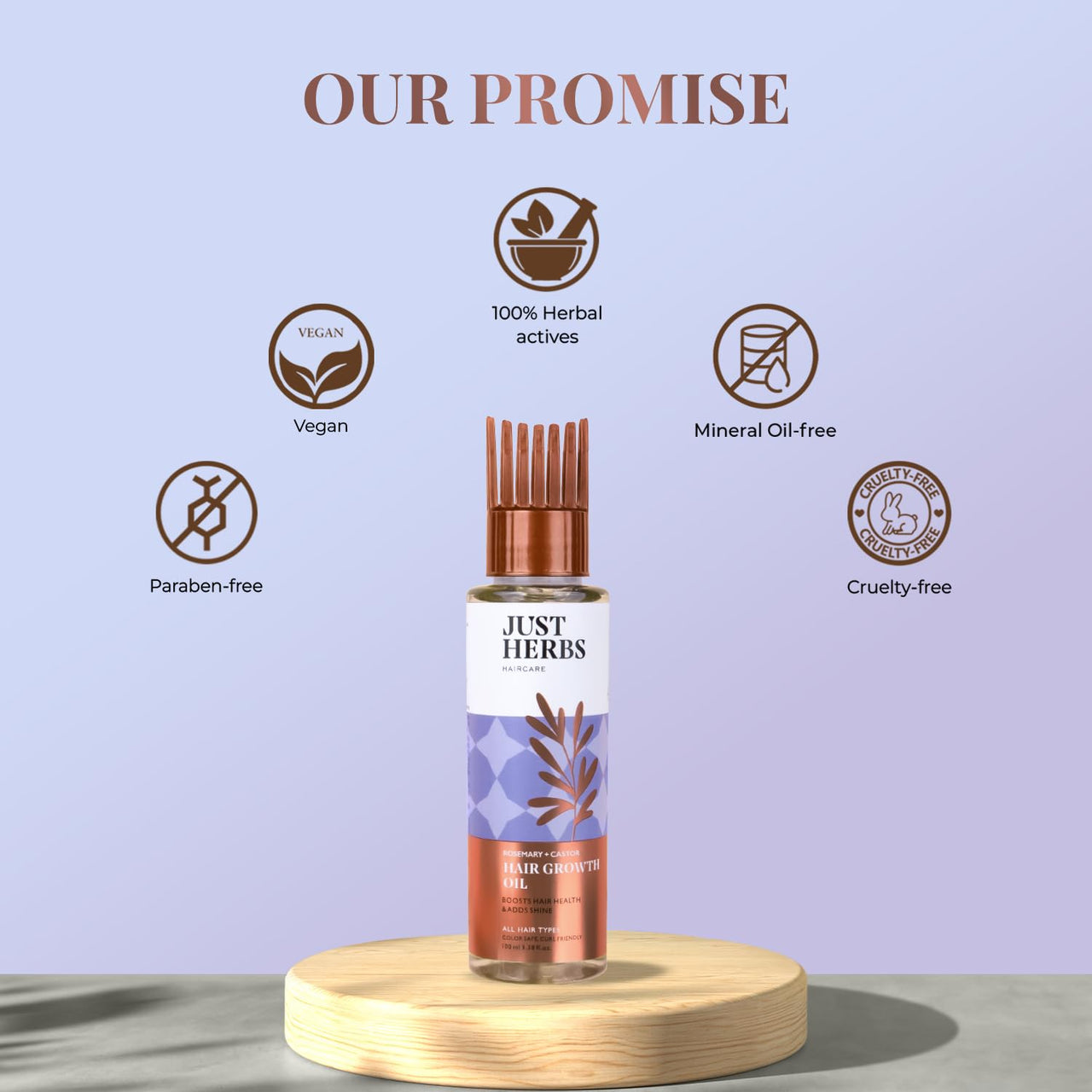 Just Herbs Rosemary Hair Growth Oil Promotes Hair Growth and Reduces Hairfall & Dandruff 100 ml