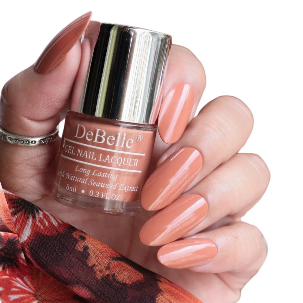 DeBelle Gel Nail Lacquer Maple Tan (Tan Brown) 8ml Enriched With Natural Seaweed Extract, Cruelty Free, Toxic Free (Glossy Finish)