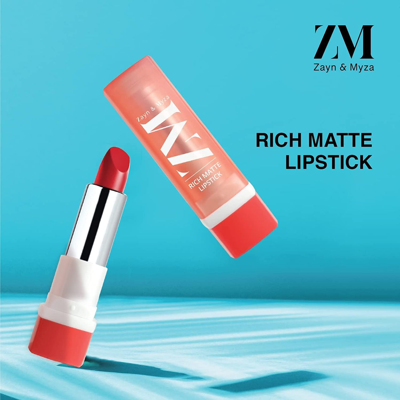 ZM Zayn & Myza Rich Matte Lipstick | Smooth and Light Weight | Intense Color in one Swipe | High Pigmentation Bullet Lip Stick Enriched with Argan oil, Murumuru and Shea Butter (4.2 gm, Savage)