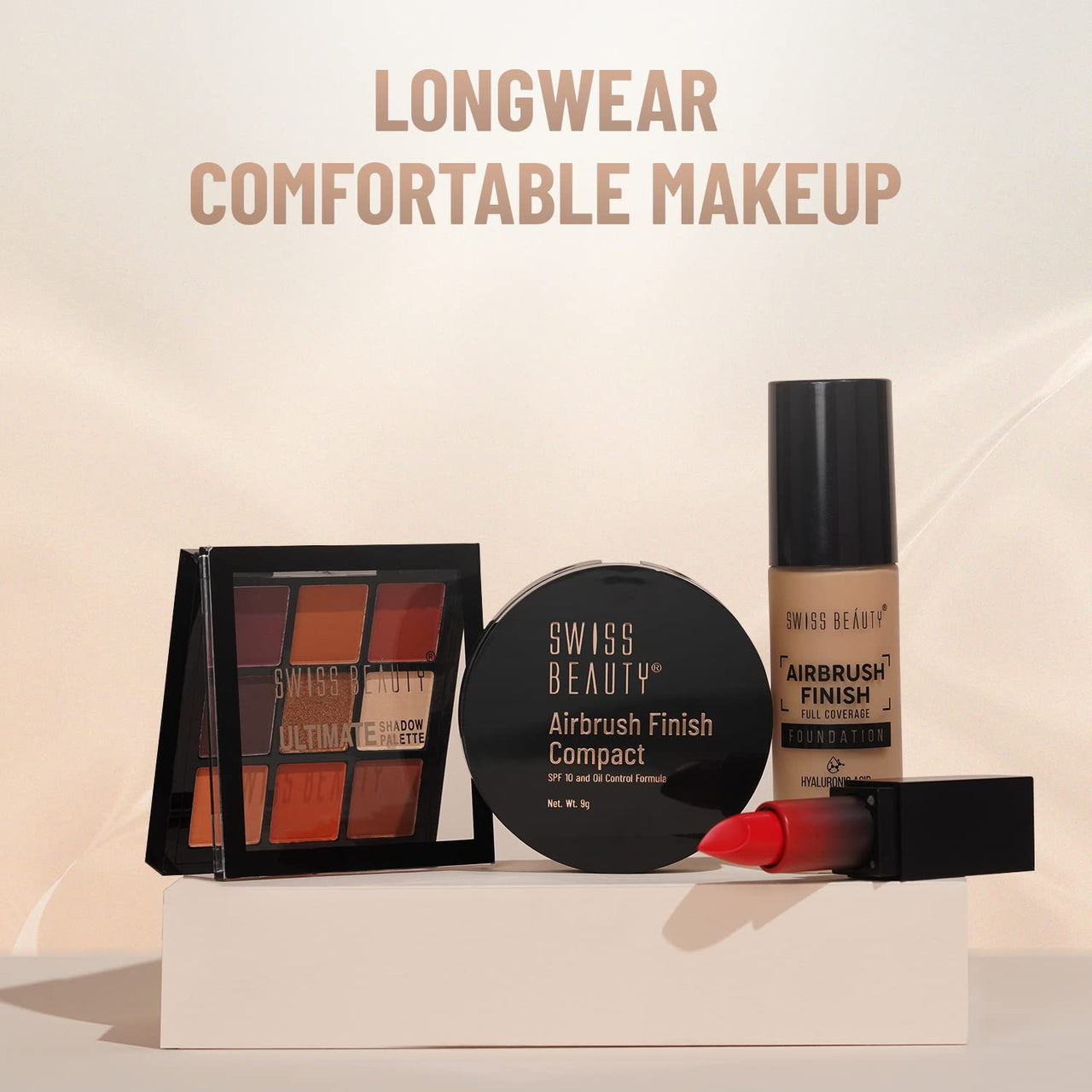 SWISS BEAUTY Airbrush Finish Compact For All Skin Types With Spf 10 | 16 Hours Of Oil-Control |Matte Finish | Shade- 06 Hazel, 9g