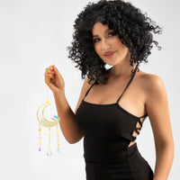 Opal Moon Crystal Suncacher - Sun Catchers Indoor Window Prism Crystal Moon Dream Catcher Wind Chimes Crystals and Healing Stones Rainbow Maker Garden Tree Decorations Outdoor Moon Opal Crystal