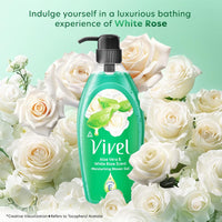 Vivel Aloe Vera & White Rose Scent Shower Gel, 895 ml, Moisturizing Body Wash, with Plant based Cleansers, Body wash Shower Gel for Women & Men, For All Skin Types