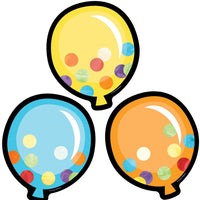 Carson Dellosa Celebrate Learning 36-Piece Colorful Balloons Bulletin Board Cutouts, Balloon Cutouts for Bulletin Boards, Birthday and Party Bulletin Board Decorations, Birthday Classroom Décor Balloons and Confetti