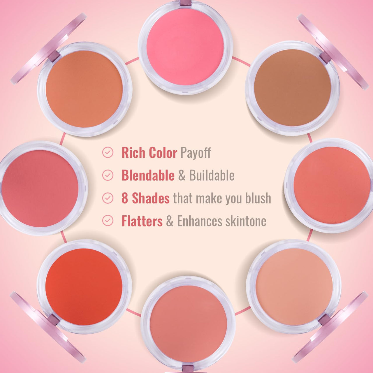 Shryoan Get Me Cheeky Blusher| Light Weight & Pocket Friendly with Highly Pigmented and Matte Finish, Easily Blendable Blusher (10g) (Shade 06)
