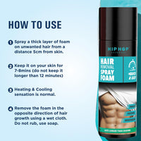 HipHop Skincare Hair Removal Spray Foam For Men Painless Body Hair Removal For Chest, Legs, Arms, Shoulders & Back Suitable For All Skin Types 200Ml