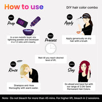 2.Oh! Italian- Bordeaux Wine Hair Color DIY Kit | Semi Permanent Hair Color + Hair Bleach for Hair Color | Hair Highlights for Women & Men | Hair Bleach with Plex & Argan oil| Lightening Kit