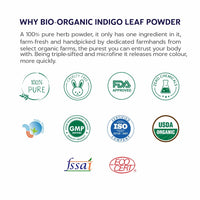 Indus Valley Bio Organic Herbal Indigo Powder | Triple-Sifted Microfine for Natural Hair Coloring | Covers Early Greys & Protects Hair from Damage | 400g