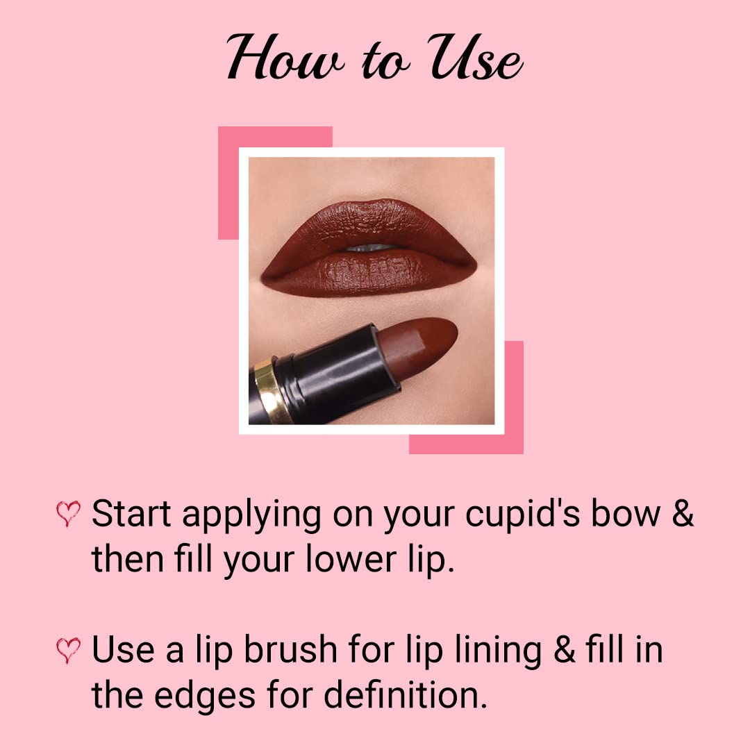 Iba Pure Lips Moisture Rich Lipstick for Women- A35 Dark Chocolate, 4g | High Glossy, Creamy Finish & Smooth Texture| Hydrated Lips | Enriched with Vitamin E, Coconut Oil & Shea Butter | Intense Colour & Highly Pigmented | Lip Makeup