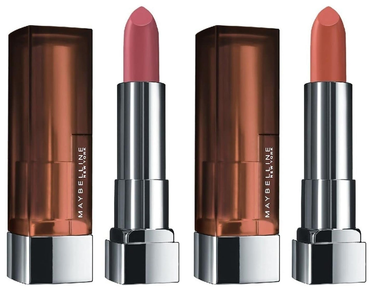 Maybelline New York Color Sensational Creamy Matte Lipstick, 657 Nude Nuance, 3.9g and Maybelline New York Color Sensational Creamy Matte Lipstick, 660 Touch of Spice, 3.9g