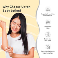 Mylo Veda Ubtan Body Lotion-275ml for Glowing Skin with the Goodness of Nalpamaradi Oil, Turmeric, Cocoa Butter & Shea Butter, Free from Parabens, Sulfates, Phthalates, Mineral Oil for All Skin Types