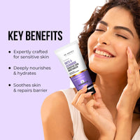 Dr. Sheth's Oats & Ceramide Sensitive Skin Moisturizer | Oil-Free | 1% Oats Complex & 1% Ceramide Complex | Soothes & Reduces Irritation | Strengthens Skin Barrier | Light Weight, Non-Sticky | Men & Women | 100 g