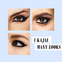 Blue Heaven 2X Intense Kajal, Black Shock | With Soothing Aloe Vera | Upto 24Hr Stay | Long Lasting & Smudge Proof Pencil, Black Matte Finish, 0.30Gm