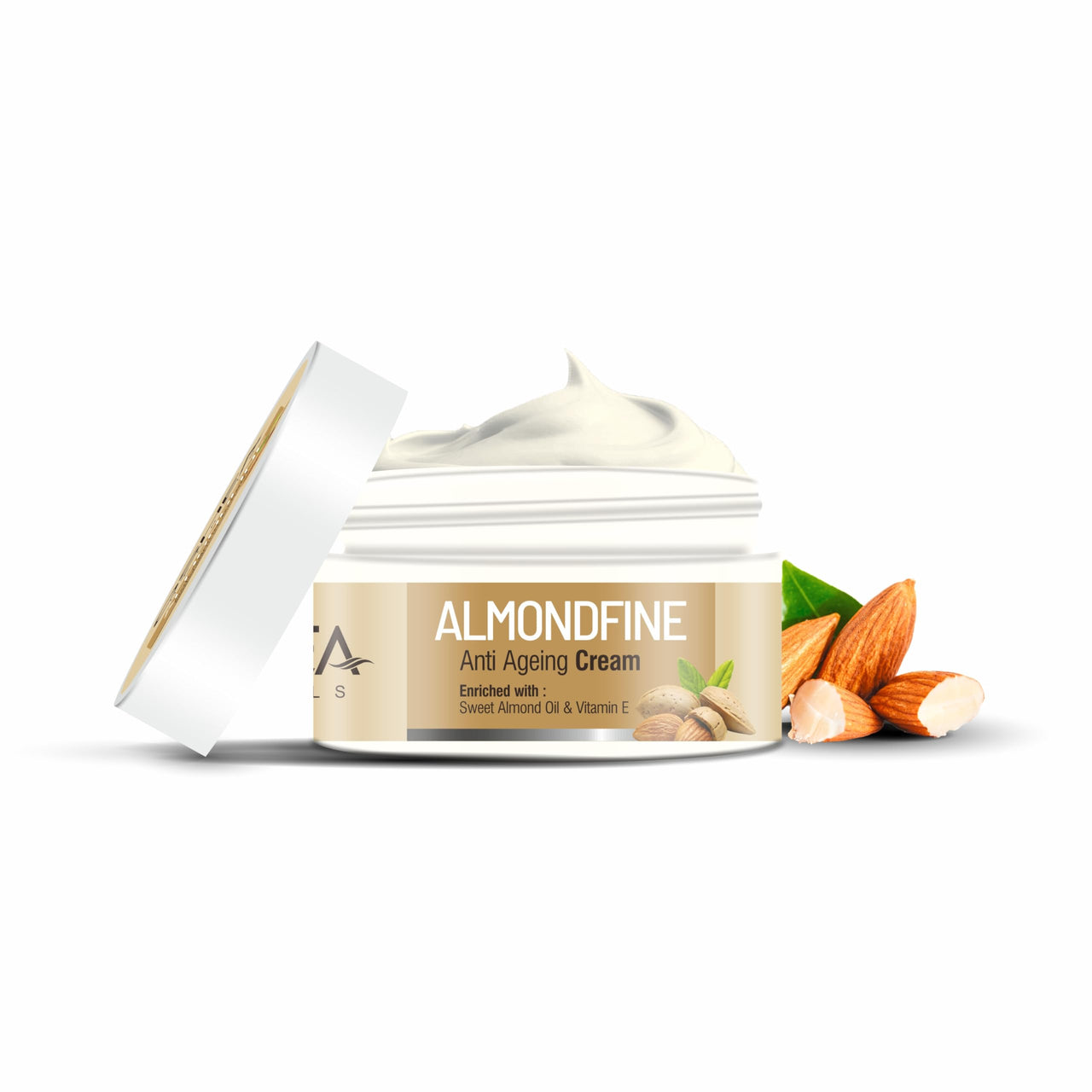 Oshea Herbals Almondfine Anti Ageing Face Cream For All Skin Types | Reduces Fine Lines & Wrinkles | Enriched with Sweet Almond Oil & Vitamin E - 50 g