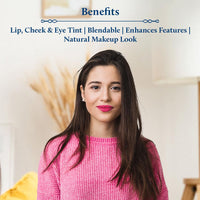 Blue Nectar Lip Tint Balm for Rosy Pink Tinted Lips | Natural Lip Tint for Dark Lips with Organic Ghee & Shea Butter | Long Lasting Lip Mosturizer (10g)