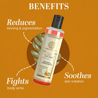 Khadi Natural Herbal Orange & Lemongrass Body Wash| Cleanses and Revives Skin|Shower Gel to Regulate oil production| Keeps skin blemish free|Suitable for All Skin Types| 210ml