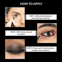 Star's Cosmetics Kohl Kajal Pencil, Black - Long-Lasting, Matte Finish, Highly Pigmented, Smudge-Proof, Waterproof, Lightweight, Soft & Natural Eyeliner, 30g (BLACK, Pack of 2)