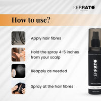 KERRATO HAIR FIBRES Unisex Water Resistant Locking Spray for All Hair Building Fibers (100ml) | Strong Hold All Day | Fiber Holding Sray, Hair Spray Pack of 1