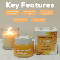 Bee & Beauty Face Moisturizer cream for Deep Hydration and Skin Repair | Natural Nourishing Face Cream with Antioxidants | Dry, Oily, Sensitive and all Skin types with Pure Manuka Honey
