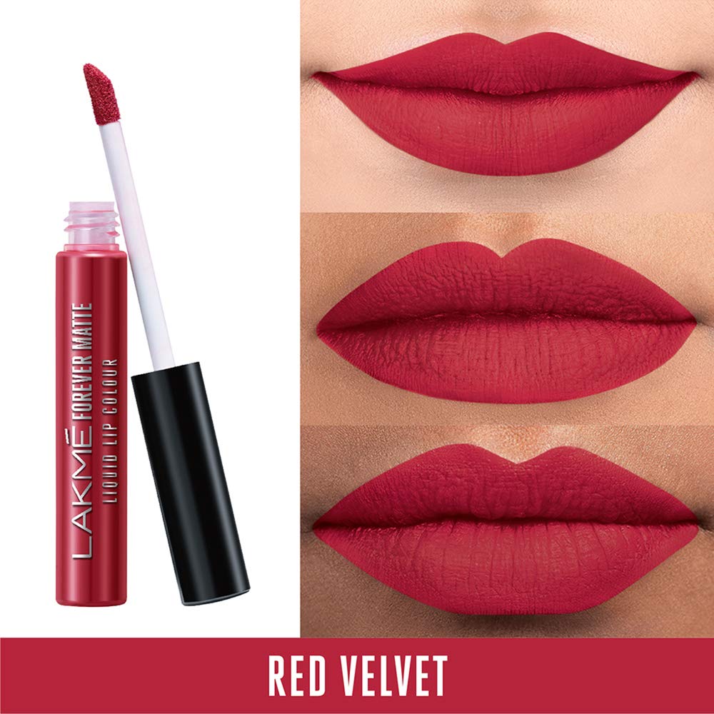 Lakmé Liquid Lipstick Pink Glam,Red Velvet (Matte)