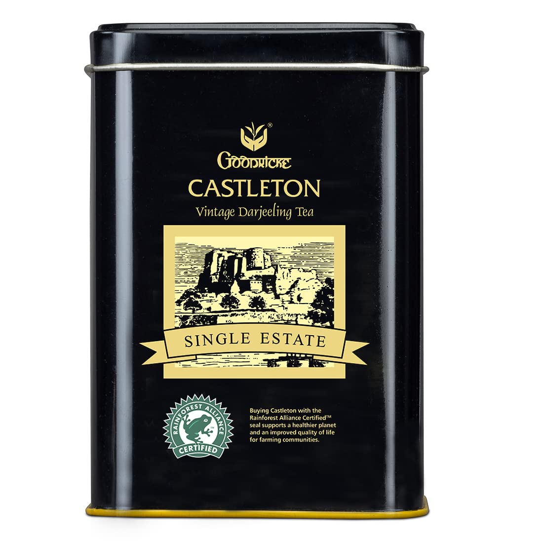 GOODRICKE Castleton Vintage Darjeeling Tea - 250gm (Pack of 1) | Single Estate Whole Leaf tea | 100% Loose Leaves | Premium Black Tea with Rich Taste & Aroma