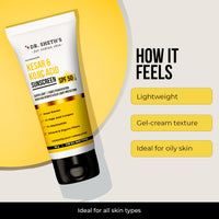 Dr. Sheth's Kesar & Kojic Acid Sunscreen with SPF 50 Pa++++ | For Pigtation-Free Skin | No White Cast & Light Weight | For Daily Moisturization | For All Skin Types | 30 g