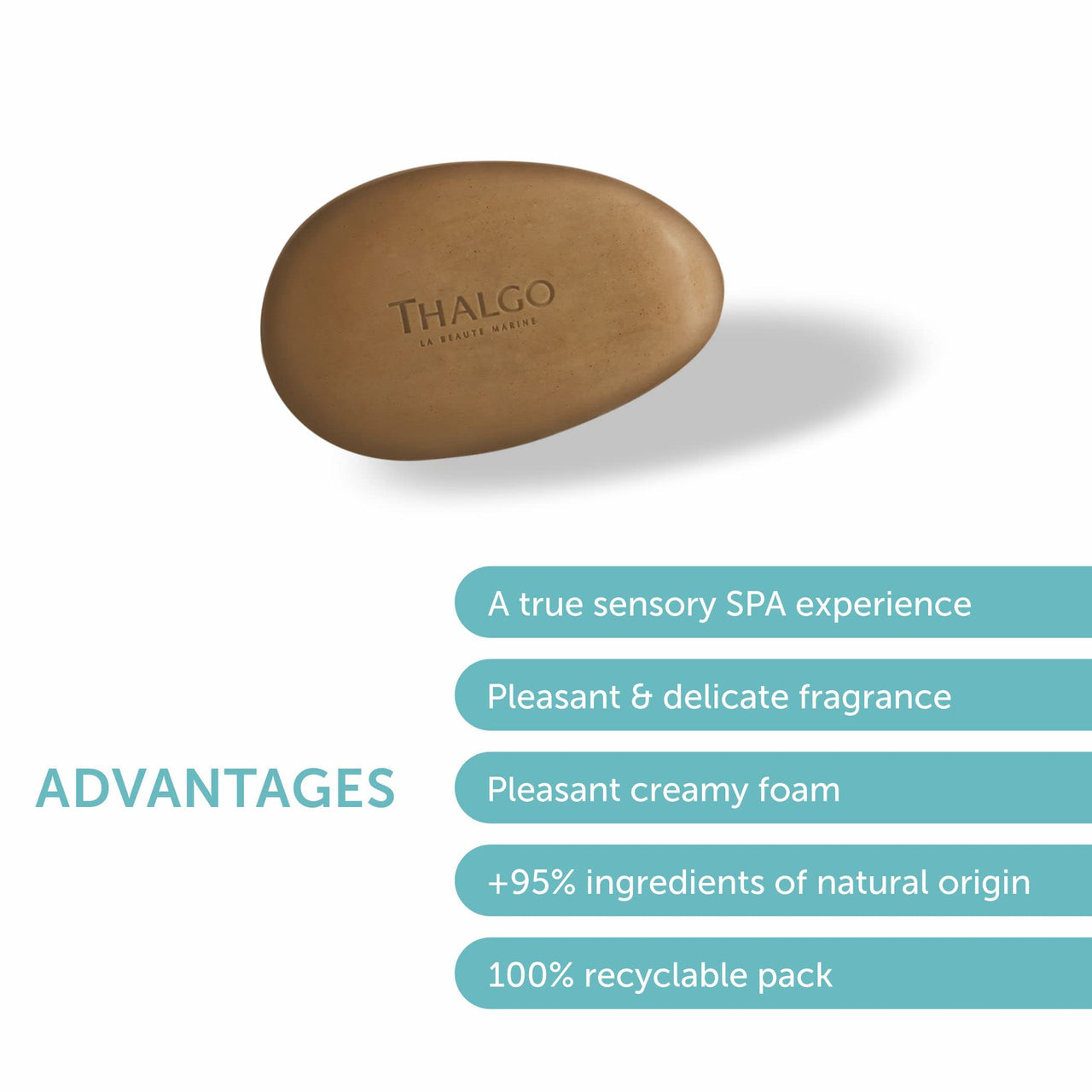 Thalgo Marine Algae Solid Cleanser - Revitalising Face Cleanser for Detoxifying & Smoothing Skin Texture - 100g