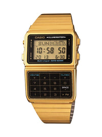 Casio Men's  Silver Tone 25 Memory Calculator Databank Watch Gold