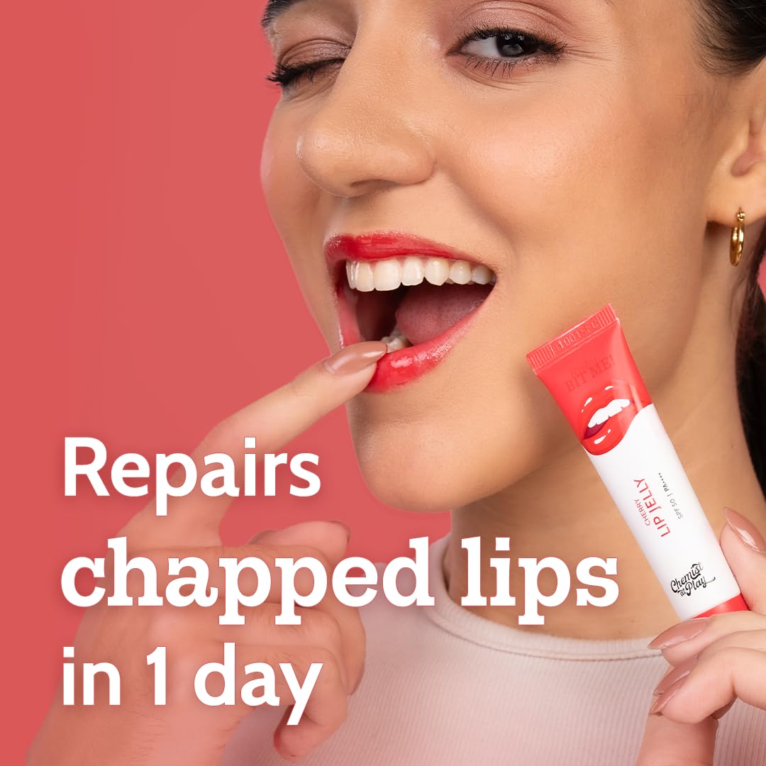 Chemist At Play Cherry Tinted Lip Balm for Dark, Dry, Chapped and Pigmented Lips| Gives 24 hours moisturization| SPF 50 PA+++| Has 2% Kojic Acid, Hyaluronic Acid, ceramides & Peptides| 10gms