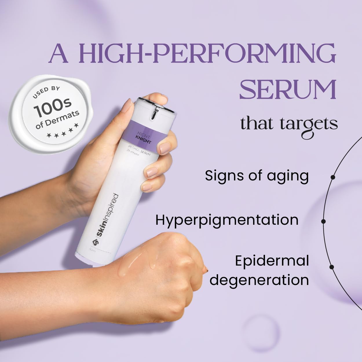 SkinInspired Retinol (2% vitAlease) Face Night Serum For Anti Aging | Promotes Cell Turnover for Youthful, Smooth Skin | Suitable For Men & Women | All Skin Types | 50ml