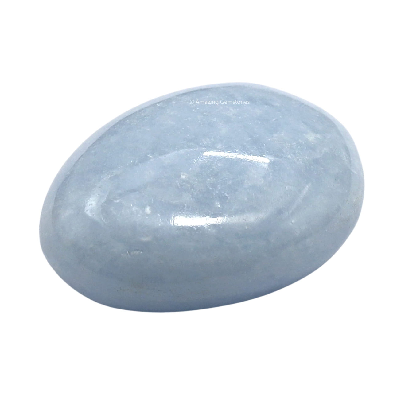 Blue Calcite Celestite Palm Stone - Hot Massage Worry Stone for Natural Body Chakra Balancing, Reiki Healing and Crystal Grid Blue Celestite