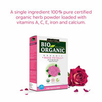 INDUS VALLEY 100% Organic and Pure Combo Rose Petal Powder | Rosa indica - & Non-Toxic Aloe Vera Gel For Skin Care And Hair Care (100g + 175ml)