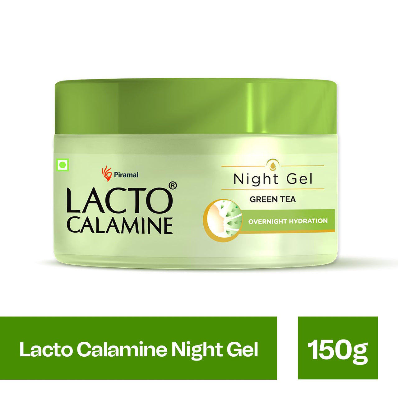 Lacto Calamine Green Tea Night Gel Moisturizer For Women | 50g x Pack of 1 | Night Cream For Oily Skin with Niacinamide & Glycolic Acid | Overnight Hydration | Sulphate & Paraben Free