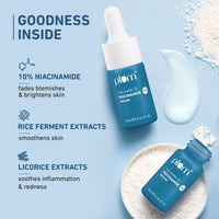 Plum 10% Niacinamide Serum with Rice Water | Provides Clear, Glowing & Brightening Skin | for Acne Prone, Combination, Oily & Sensitive Skin | Oil Control & Anti Acne Face Serum for Women & Men | 10ml