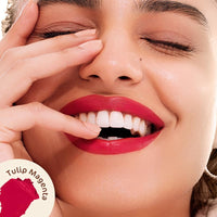 Mamaearth Creamy Matte Long Stay Lipstick with Murumuru Butter and Vitamin E for 8-Hour Long Stay (Flakeproof & Non-Drying | Intense Color Payoff) - 4.2g (Tulip Magenta)
